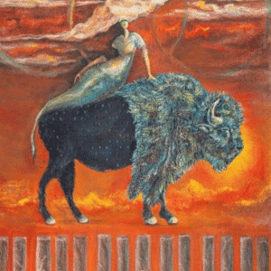 Blue Buff with Reclining Woman by Gail A. McFarland