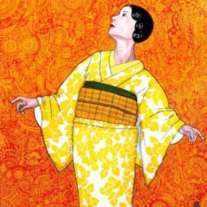 "A Woman Wearing a Yellow Kimono" by Tomoki Ide