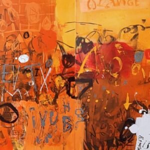 "Orange Scribbles I" by Hugo Marino