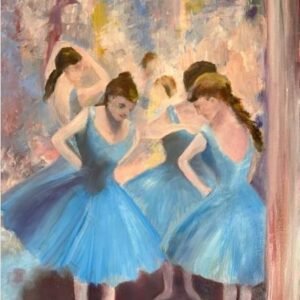 Dancers in Blue Encounter an Unexpected Visitor by Doris Marie Provine