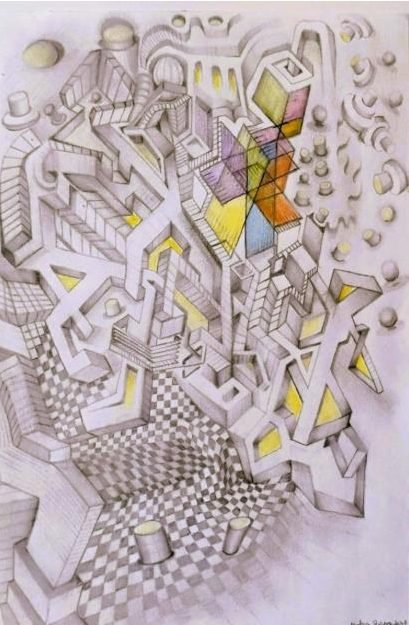 "Escherian Structural Collapse: Artitoy 3" by Nelson Suarez