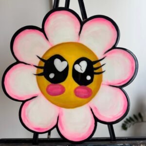 "Pink neon sad daisy" By Tumbleweed Flower
